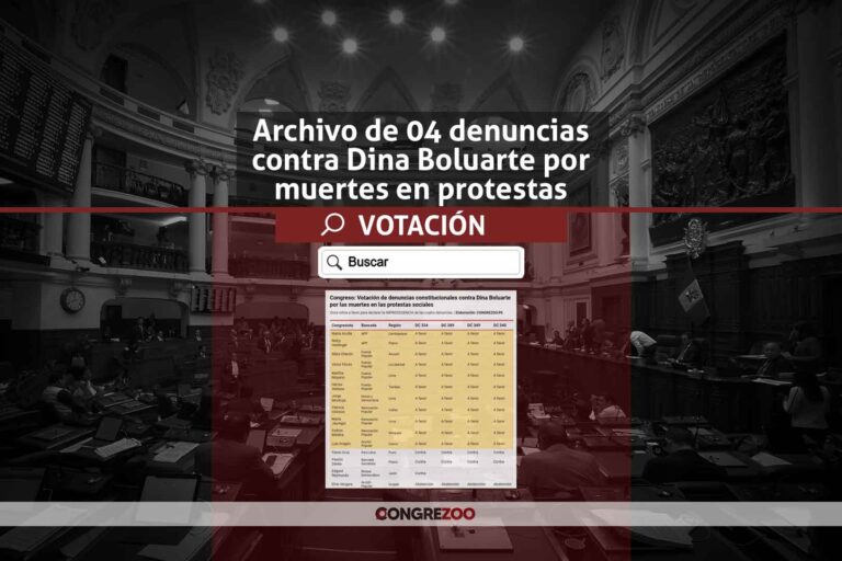 VOTACIÓN | Los 11 congresistas que blindaron a Dina Boluarte en denuncias por muertes en las protestas