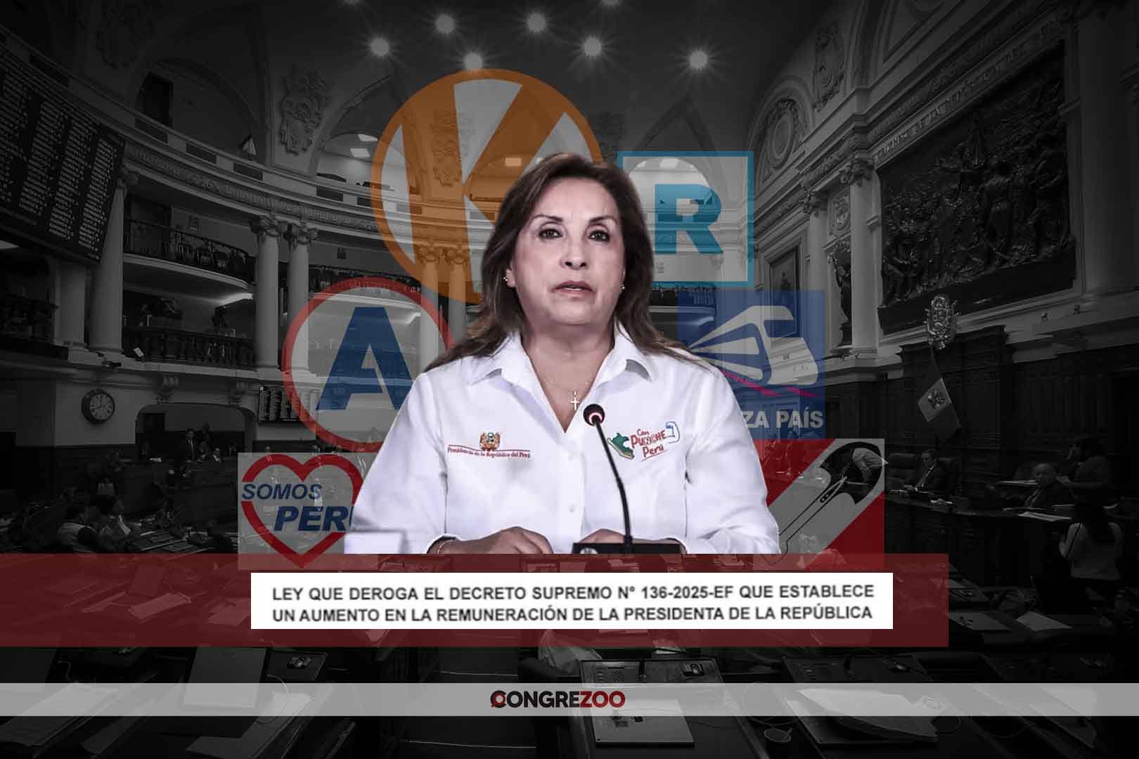 Fuerza Popular, APP y otras seis bancadas evitan presentar proyectos para anular el aumento de Dina Boluarte