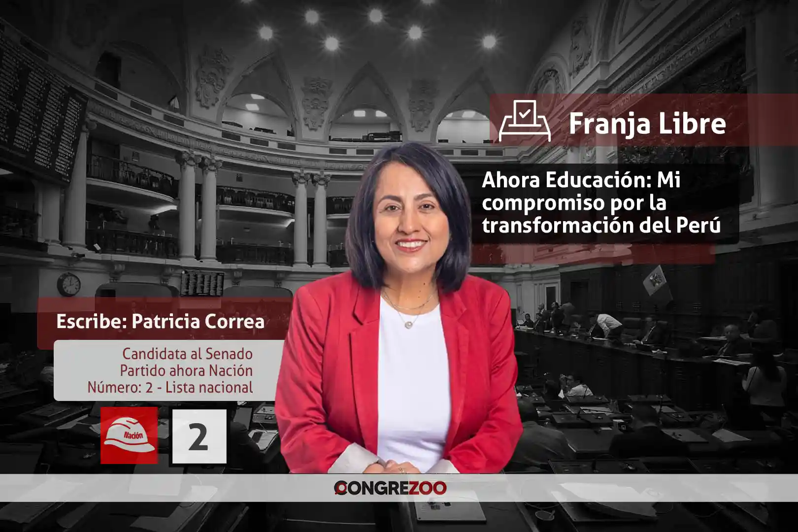 propuestas de candidatos - patricia correa - ahora nación - senado